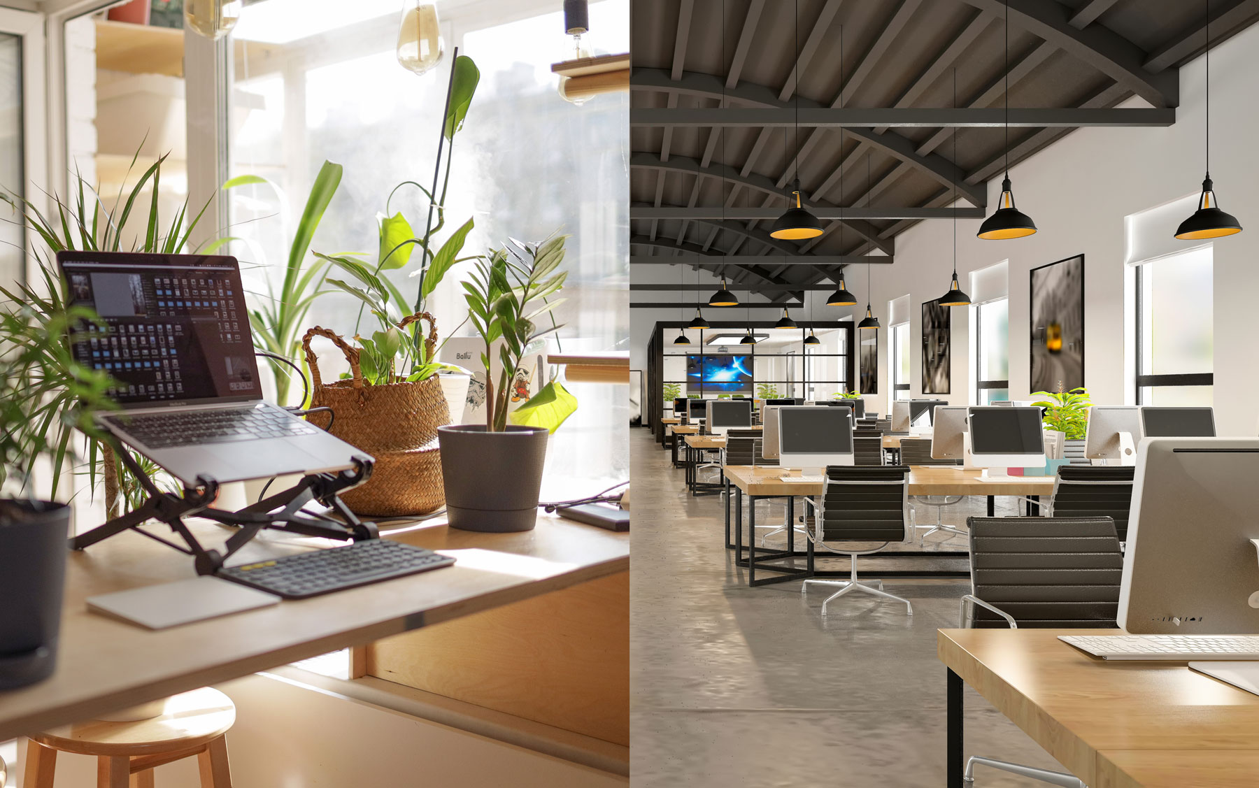 home office versus office building