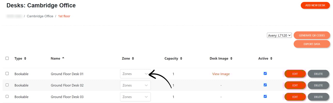 How to Assign Desks to a Zone within SwipedOn Desks