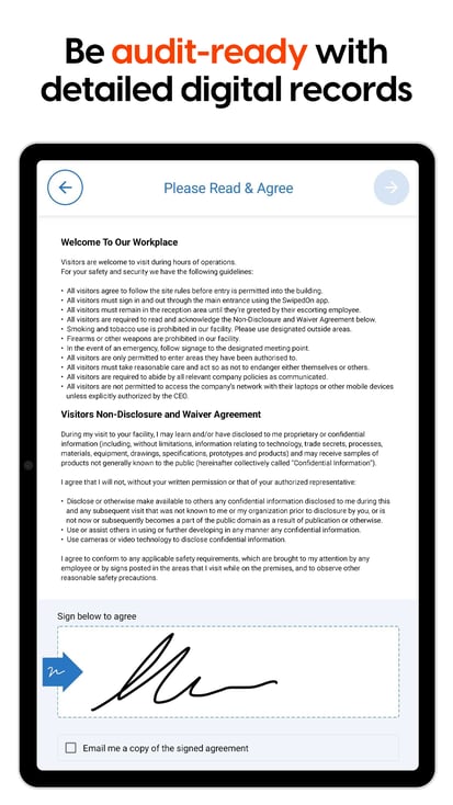 Why Your Workplace Needs a Solid Digital Visitor Agreement: be audit ready