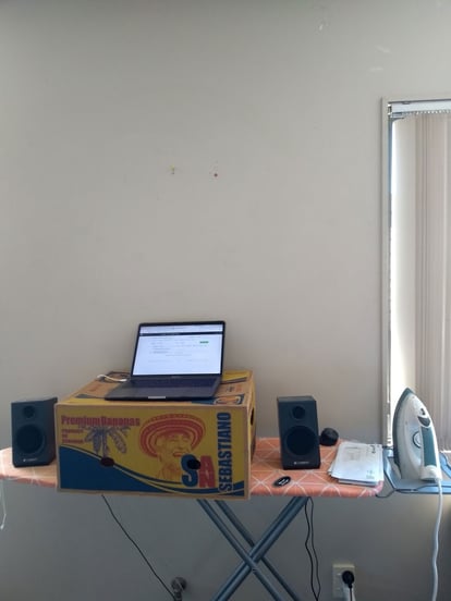 Remote working tips: use the ironing board as an adjustable desk