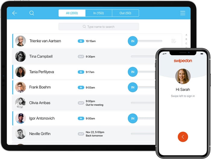 SwipedOn Employee In Out Board