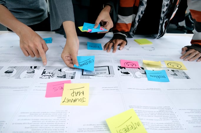 team planning around a table